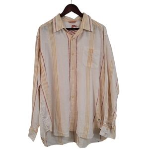 Tommy Bahama Men's XL Stripped Relaxed Fit Linen Long Sleeve Cabana Shirt